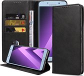 Smartphonica Samsung Galaxy A7 2017 Étui en similicuir avec fermeture magnétique et porte-cartes Book Case - Noir / Similicuir / Book Case