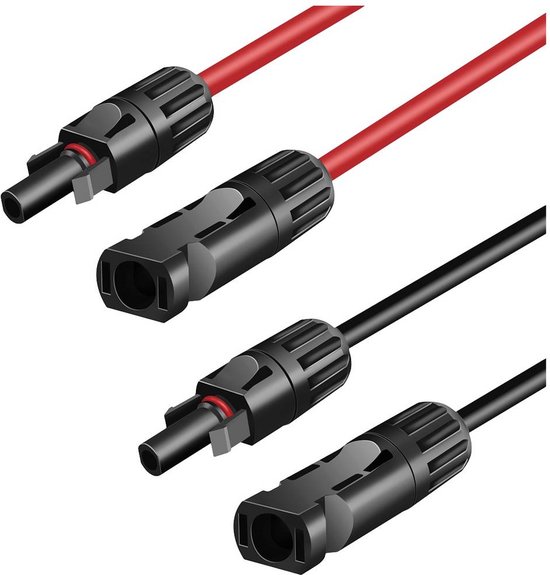 MC4 Solar kabels (2 stuks) - 2 meter - zonnepaneel aansluitkabels - Solar verlengkabel -zwart - 4mm2 - 2 kabels van Vandentempel — afbeelding 5