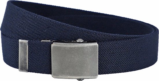 Houtkamp Work Belt Canvas Stretch - Riem de pantalon de travail ergonomique - Blauw - Longueur totale 130 cm / Taille de ceinture 115