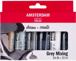 Amsterdam Standard Series acrylverf grijstinten set | 6 x 20 ml