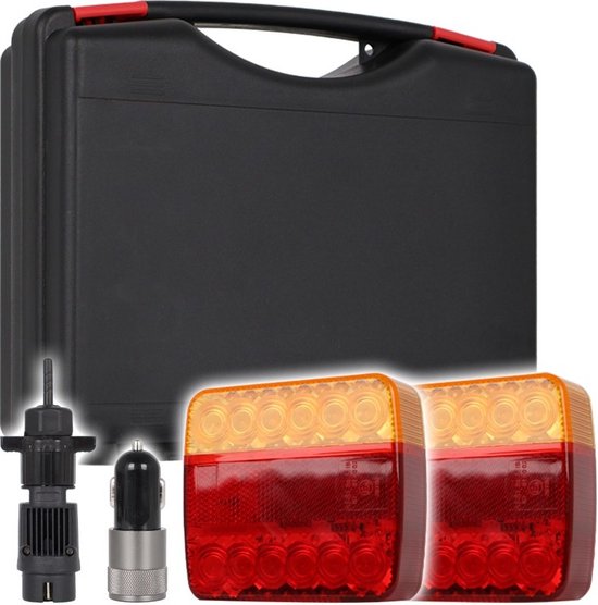 Led-aanhangwagen magnetische draadloze achterlichtset, vierkante led-achterlichten aanhangwagen achterlichten waarschuwingssignaal remlichten parkeerachterlichten 1
