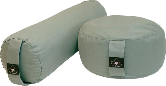Pakket bolster en meditatiekussen - asgroen