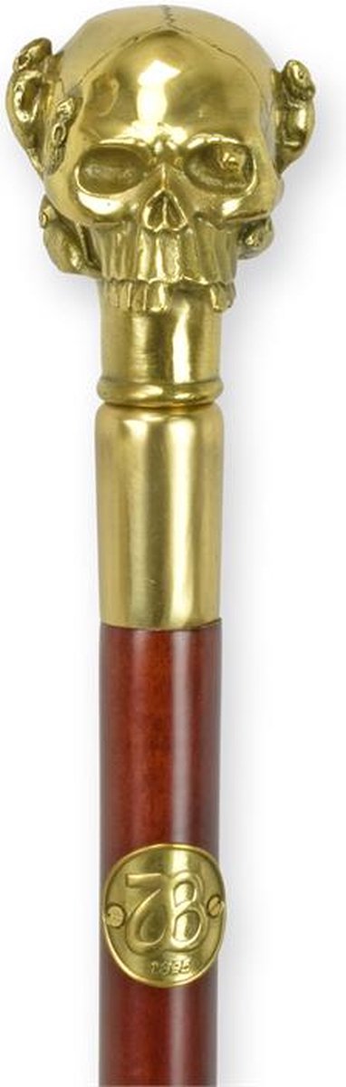 Bronzen doodshoofd - Wandelstok - Schedel - 87,5 cm hoog