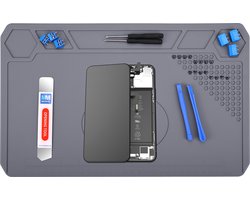 MMOBIEL Siliconen Reparatie- en Soldeermat – 35 x 22 cm – Hittebestendig tot 500°C - Siliconen Mat voor Solderen met Warmte-Isolatie – Reparatiemat voor o.a. Telefoon / Computer / Electronica – Grijs