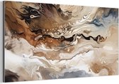 Tableau aluminium 160x80 cm - Décoration murale métal - Abstrait - Art - Peinture - Beige - Moderne - Décoration murale métal salon - Décoration industrielle - Photo sur dibond - Accessoires industriels chambre