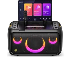 Kit Karaoké Adultes Ikarao - Break X1 - 2 Microphones Sans Fil - 800W - Appli Karaoké Gratuite 6 mois - Écran HD - Zwart