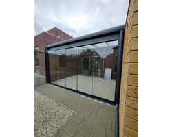 Melolux glazen schuifwand 5 rail systeem 10mm gehard glas inclusief accessoires