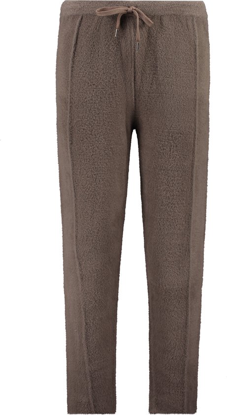 Courier Atelier Fluffy Dames Lounge Broek Taupe - Joggingsbroek Dames - Dames Broeken - Fluffy Joggingsbroek - Huispak - Ultra Zacht - Kerst Broek - Winterbroeken Dames