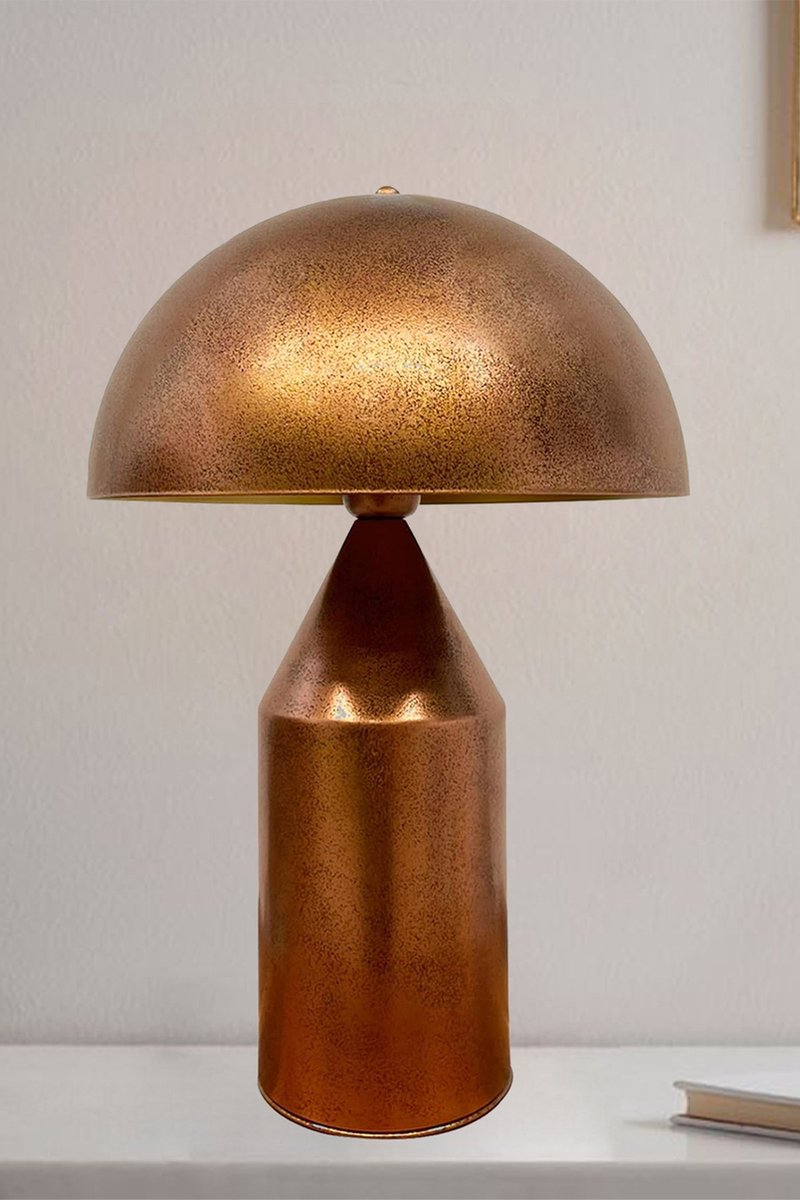 Bamyum Tafellamp Bedlamp Met Kabel Lipeo Metalen Koperkleur Paddestoel Lamp