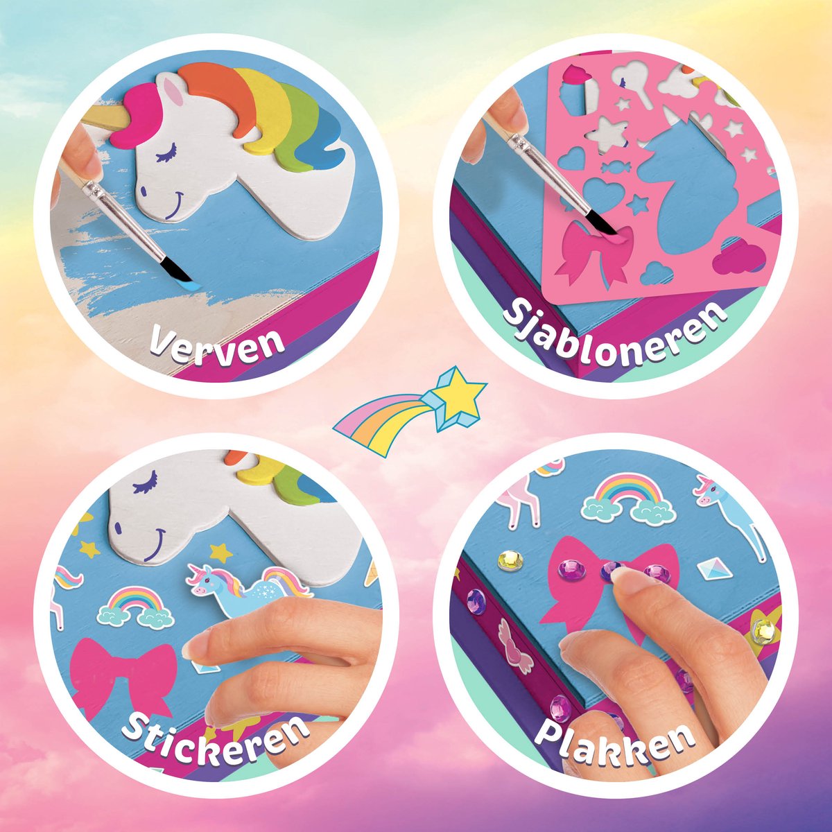 Unicorn Knutselen voor Kinderen - Schilder- en Modepakket met Sieradendoosje, Inclusief Tekenpakketten, Stickers en Pixelpakketten - Joya Creative — afbeelding 2