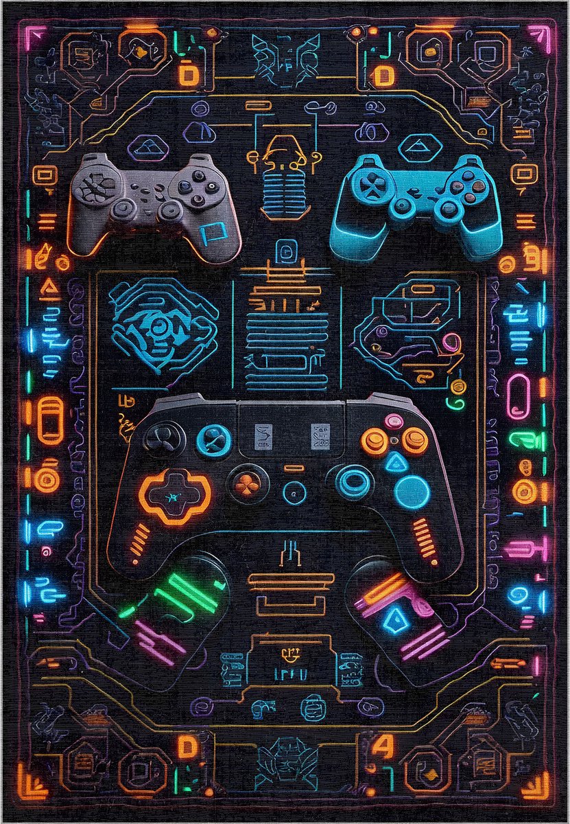 Bamyum Gameking Bedrukt Tapijt Chenilleprint Machine Made 80 x 150 cm, Vintage Tapijt Slaapkamer, Antibacterieel Antislip Ondervloer Keukentapijt