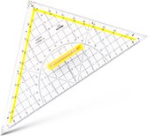 Aristo tekendriehoek - schaalverdeling 22cm - onbuigzaam - transparant - met afneembare greep - AR-1650/4
