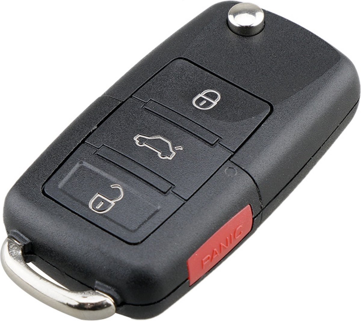 TLVX Sterke Autosleutel Behuizing Geschikt voor VW / VAG / Volkswagen / Skoda / Sleutelbaard HU66 / Ter vervanging van Originele Sleutel behuizing / afstandsbediening Auto / 3 + 1 knops Achterklep knop / Paniek knop / Panic knop / 3 + 1 knoppen