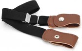 Elastische Kinderriem - Verstelbare Gespvrije Broekriem - Unisex - Geschikt Voor Meisjes En Jongens - Stretch - Kids - Zwart