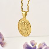 The Good Shepherd Jesus halsketting met hanger voor mama Gold Polished 26 inches