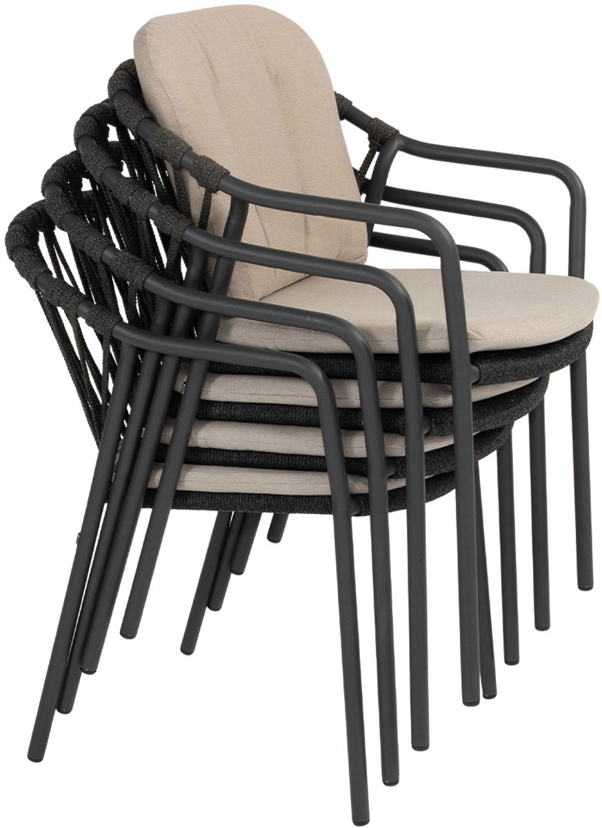 Taste by 4 Seasons Manitoba chaise de jardin empilable - anthracite
