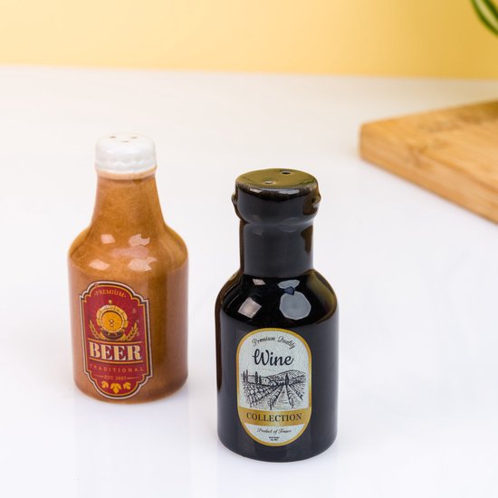 Wijn en bier peper- en zoutstel