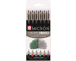 Sakura Pigma Micron 01 Etui met 6 Basic kleuren