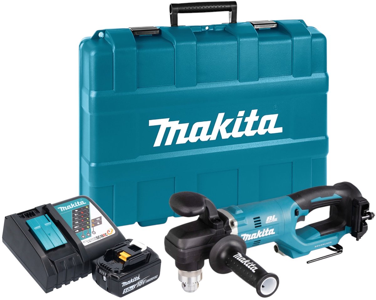 Makita DDA 450 RT1K accu haakse boormachine 18 V 70 Nm borstelloos + 1x accu 5.0 Ah + lader + koffer