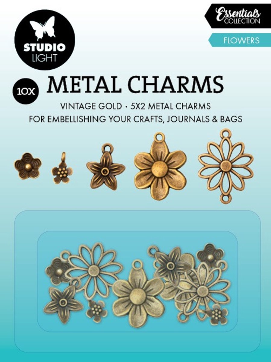 Metal charms Flowers - Essentials nr. 01