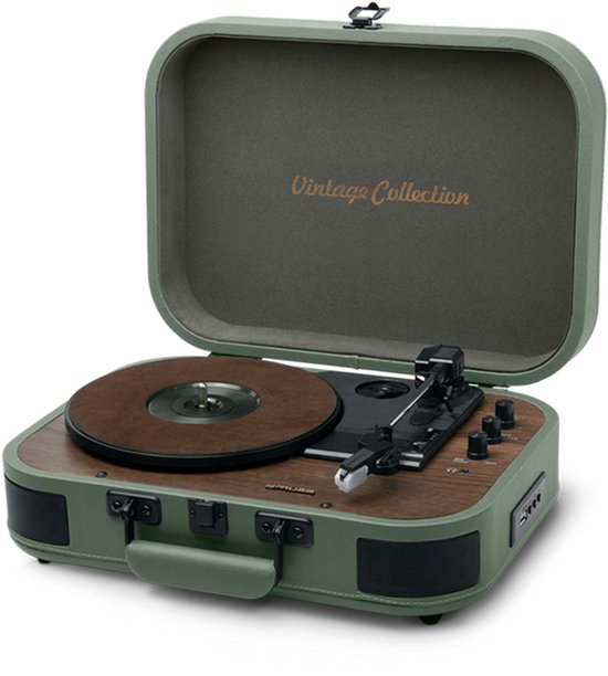 MUSE MT-207 PGR | Stereo platenspeler met bluetooth uit, encoding-functie, legergroen