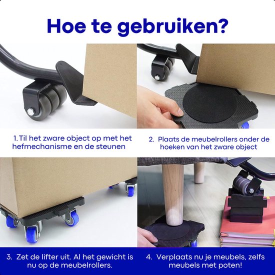 Meubelverplaatser met hefboom - Nooit meer die zware meubelen tillen