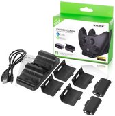 Xbox Oplaadstation – Docking Station voor Xbox Series X/S & Xbox One – 2x 800mAh Accu’s + 4 Kapjes – LED Indicator – USB-C – Zwart - verlichting - IMENGINE