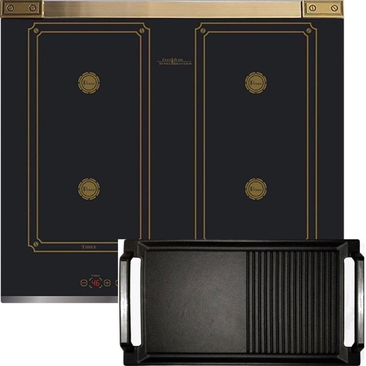 KAISER inductiekookplaat KCT 6745 FI AD+Grillplaat, Flex Retro inductiekookplaat, 60 cm