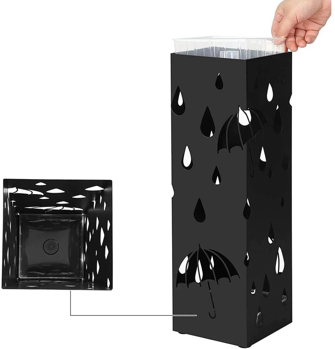 Zwart - Paraplubak - Paraplu's - Paraplubakken - Paraplu Houder - Paraplu - Paraplubak Zwart Metaal - Kapstok - Garderobe - Zwart