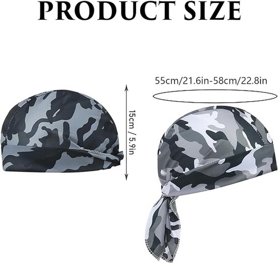4 stuks bandana-schedel-fietsmuts - uv-bescherming, zomerse camouflage onder helm fiets-hoofddoek hoofddeksel hoofddeksel voor dames en heren outdoor-activiteiten doodshoofdmuts van Merkloos — afbeelding 4