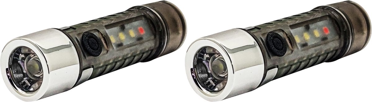 LED's Work mini zaklampen led oplaadbaar 120 - Duopack - 6 lichtstanden - Zwart
