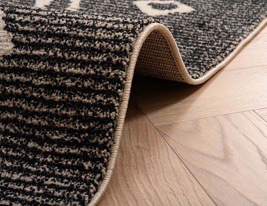 Tapis berbère Beni Ouarain Bahij - anthracite/crème 200x300 cm