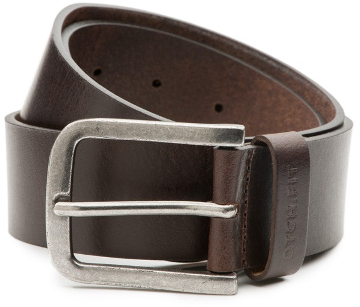 DTCH.FIT Herenriem Leer Mason - Riem Donkerbruin - Jeans Broekriem - Riemmaat 85cm - Totale lengte 100cm
