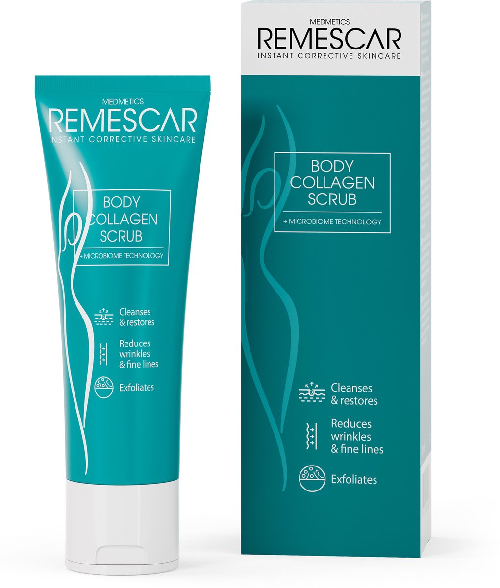 Remescar Collageen Scrub voor het Lichaam - Scrub vrouwen voor gladde en zuivere huid, verwijdert dode huidcellen, met Microbiome Technologie, 200 ml