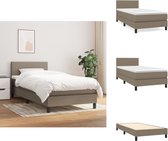 vidaXL Lit à sommier tapissier - Comfort - Lit - 203 x 100 x 78/88 cm - Taupe - Ressorts ensachés - Lit