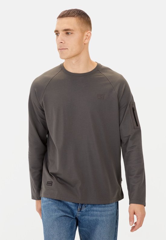 camel active Lang mouw shirt met verkoelend effect - Maat menswear-L - Grijs