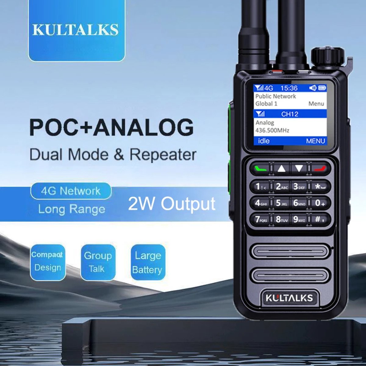Xcruiser KPP-8081 Dual Mode 4G Lte Netwerk 2W Uhf Analoge Portofoon Portofoon