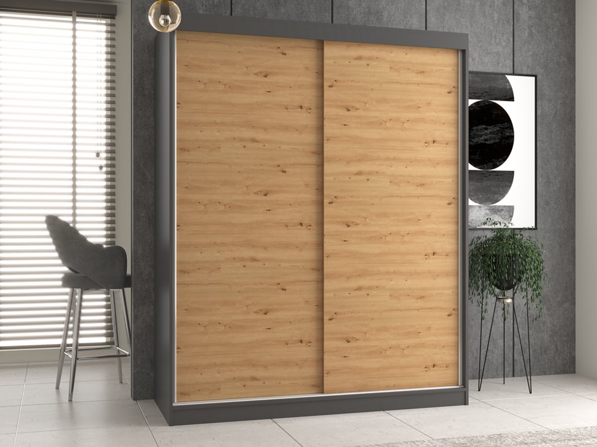 Kledingkast Iga 160/B ANTRACIET ARTISAN