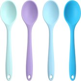 Lot De 7 Cuillères En Silicone Colorées - Ustensiles De Cuisine Antiadhésifs à Long Manche 20,5 Cm