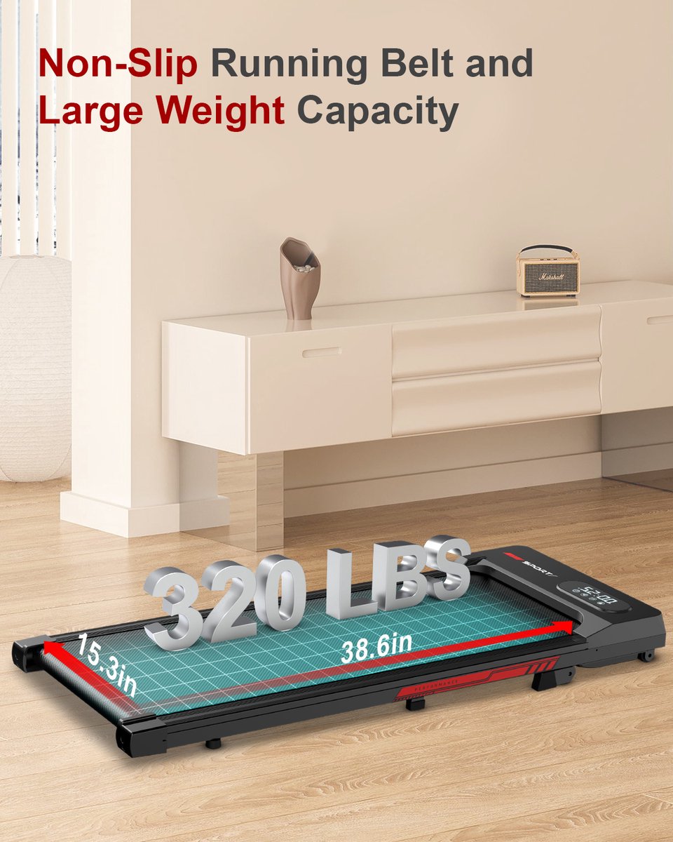 Afbeelding 2 van 3-in-1 opvouwbare loopband - loopband - elektrisch loopkussen - 5% helling - 1-8 km/u - 2,5 pk motor - 40 cm breed oppervlak - afstandsbediening - LCD-scherm - 130 kg draagvermogen - Zwart