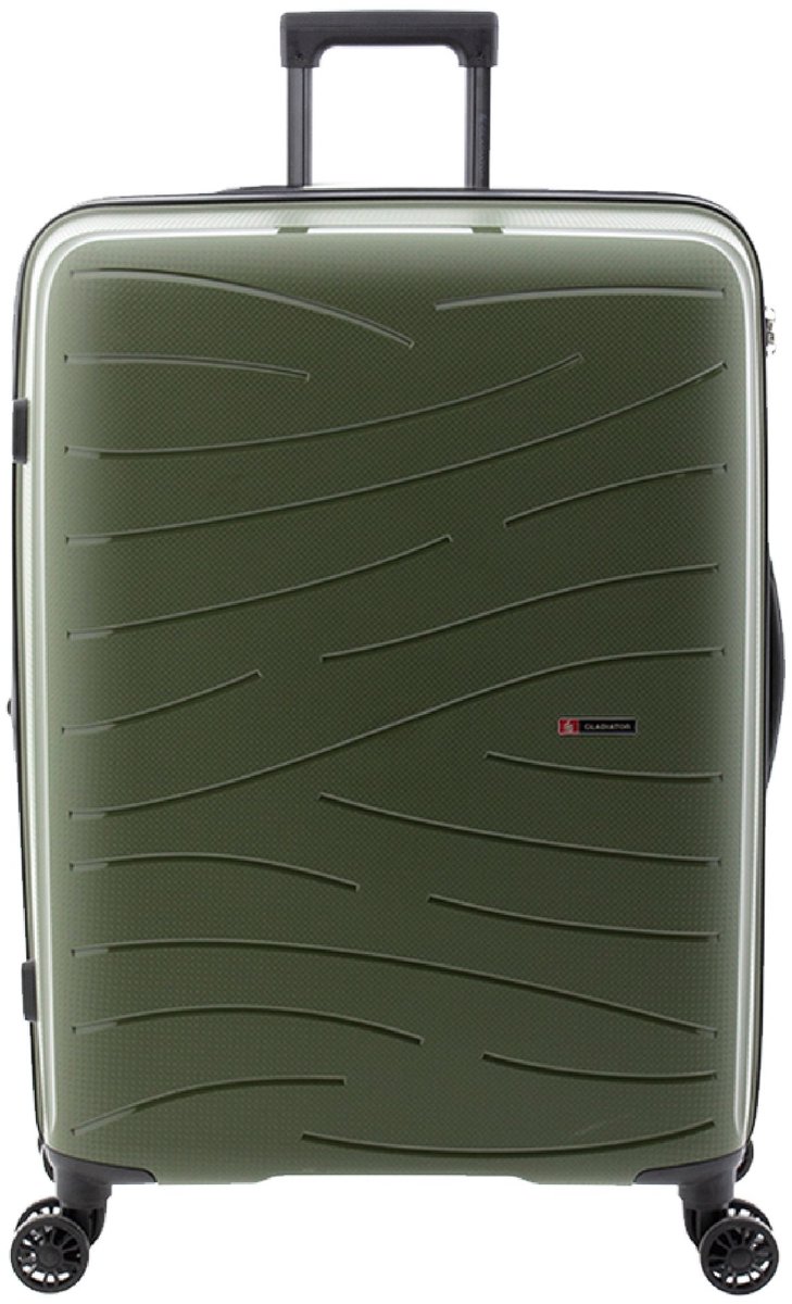 Gladiator Flow Grote Koffer - 74 cm - 105/115 liter - Expandable - Legergroen