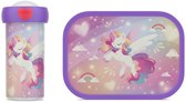 Set déjeuner Mepal (gobelet et boîte à lunch) Campus - 300 + 750 ml - Boîte à lunch et gobelet pour enfants - Boîte à bento - Gobelet scolaire - Unicorn Glow