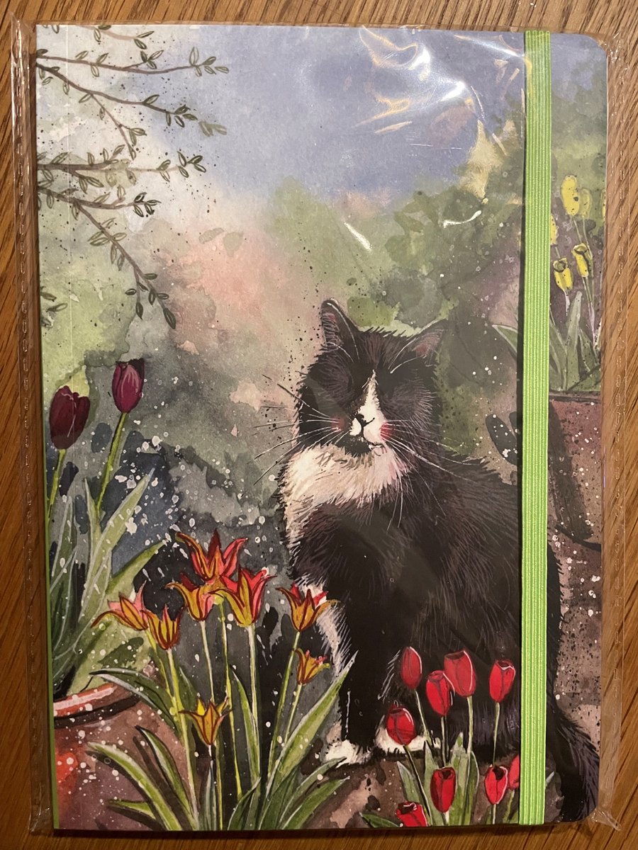 Alex Clark Large Chunky Notebook Cat And Tulips ~ A5 Notitieboek Kat en Tulpen
