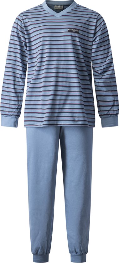 Gentlemen - heren pyjama 114237 - all season - V-hals - blauw - maat M