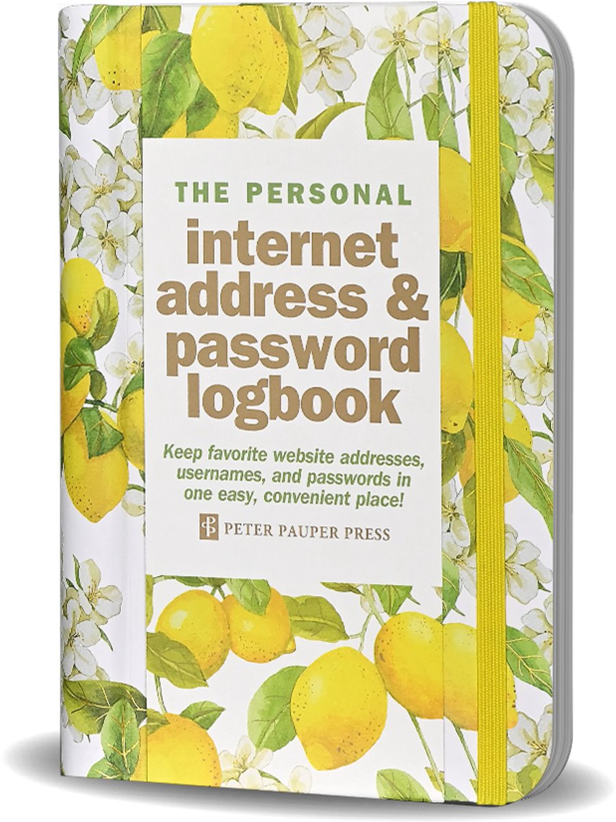 Logbook Internet address & Password Peter Pauper Amalfi Lemons