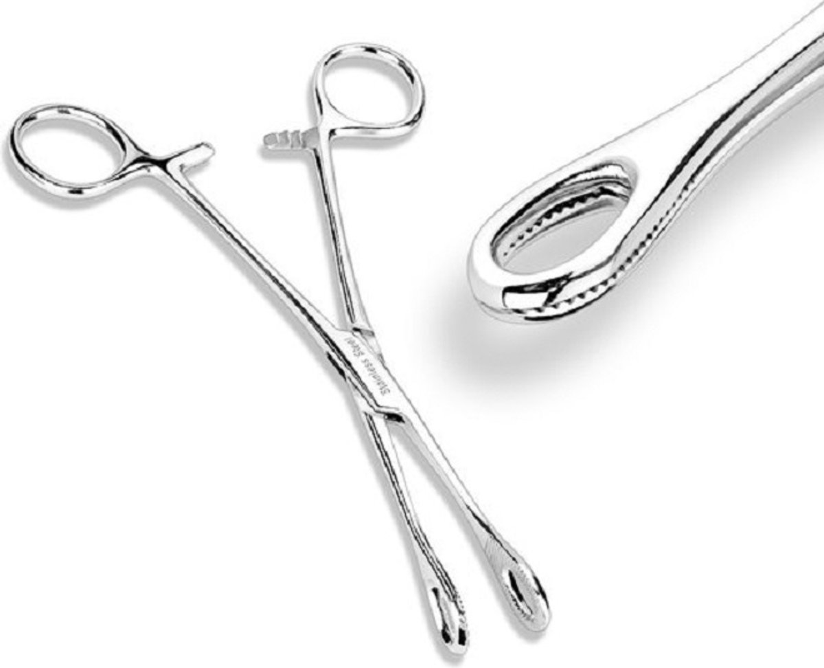 Lev Standaard Forester Klem Oval groot Tang met 3-Staps Vergrendelingsfunctie navel piercing lippiercing