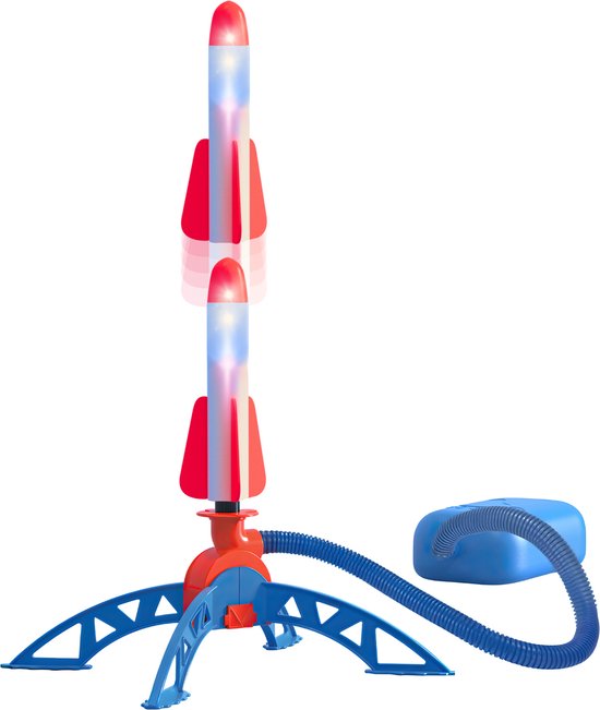 Foto: Tozy speelgoed raket met licht inclusief 3 rakketten buitenspeelgoed met pomp traptechnologie vliegt tot wel 10 meter de lucht in perfect voor kinderfeestjes en buitenspelen buitenspeelgoed jongens en meisjes