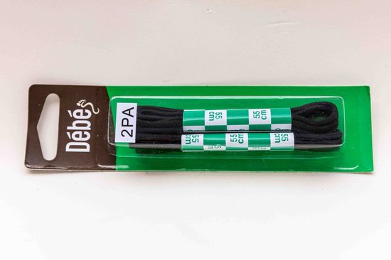 Lacets ronds noirs 55 cm, 2 pièces/paquet - 3+2 paquets