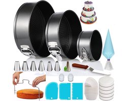 BOTC Taart Decoratie Set - Set van 102 stuks - Taart & Cupcake Versiering - Taartplateau - Taartvorm - Wit