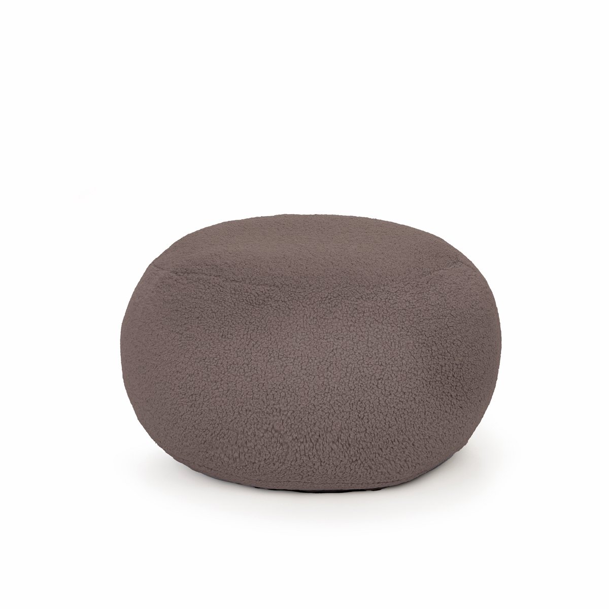 Drop & Sit poef - sfeervolle teddy - bruin - Ø 60 cm - extra comfortabel en zacht